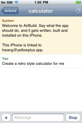 Tap Send to submit your app idea.